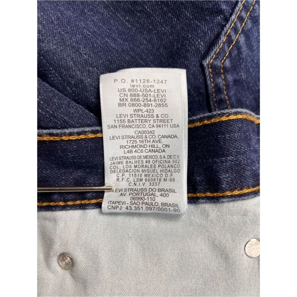 Levi’s 505 Regular Fit Dark Wash Jeans Straight Leg 36 x 32